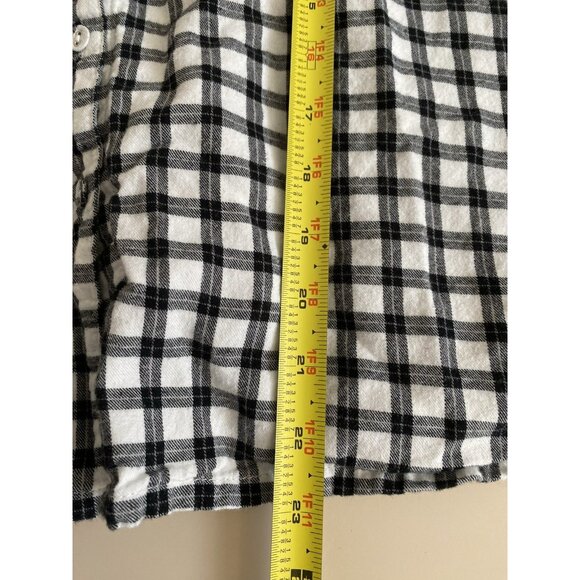 Auden Women's Medium Long Sleeve Plaid Brushed Cotton Flannel Pajama Top - Picture 8 of 8